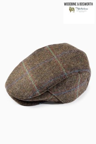 Brown Made In England Brown Check Flat Cap